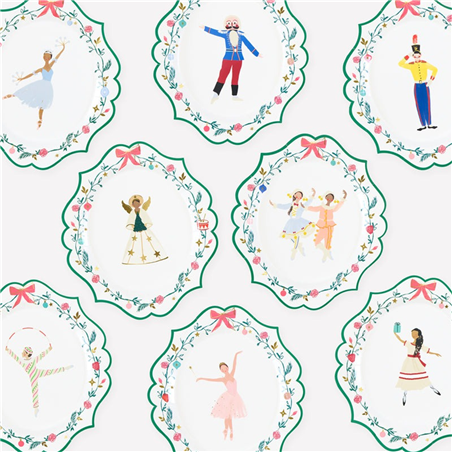 Piatto Carta Bordato 21,6x19x21,6 Natale 8pz New York City Ballet