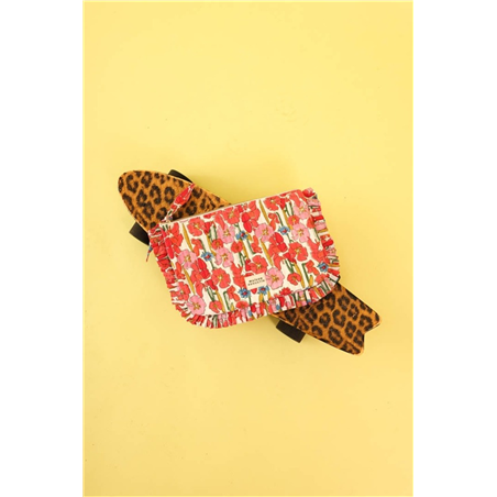Pochette Grande 100% Cotone 28.5x18.5cm Flower Rosa