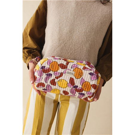 Necessaire Da Toilette 100% Cotone 26x21x12cm Pomelo Lilla