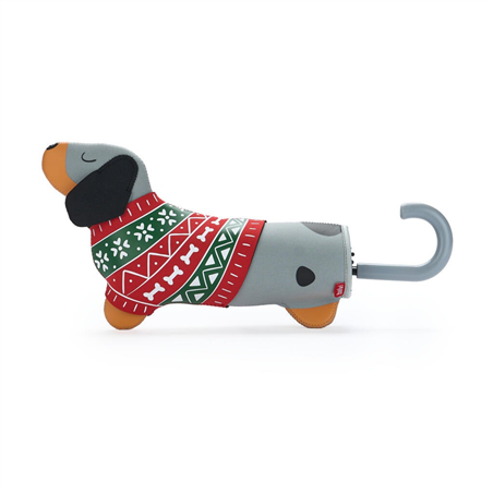 Ombrello Bassotto Natale Grigio