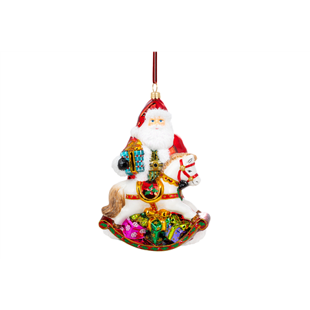Ornamento Vetro Da Collezione  Foundation Santa With Rocking Horse