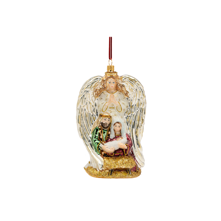Ornamento Vetro Da Collezione  Foundation Angel With Holy Family