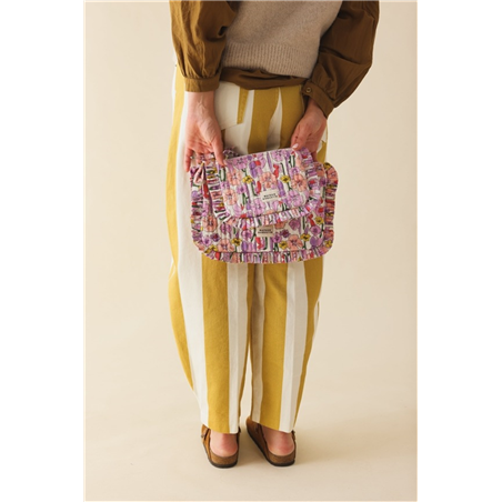 Pochette Piccola 100% Cotone 18x13cm Flower Lilla