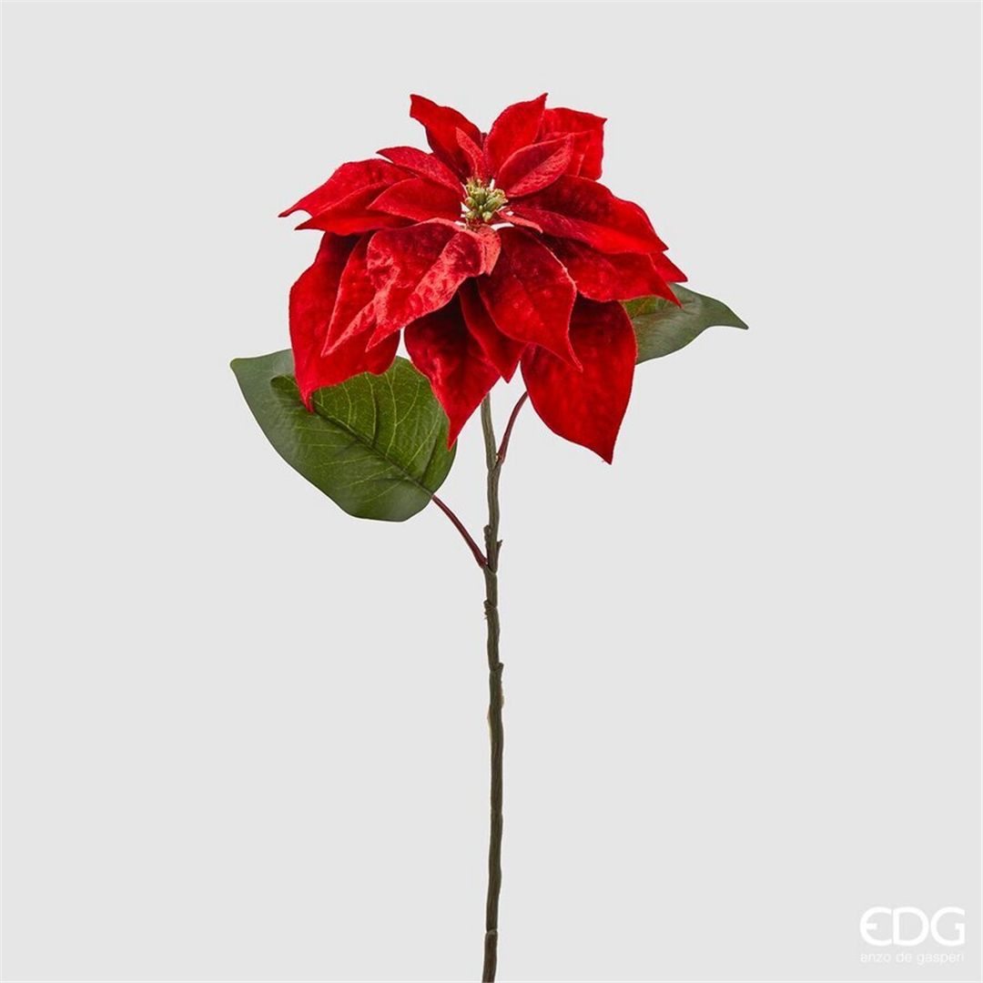 Ramo Stella Di Natale Bell Velluto H71cm Rosso