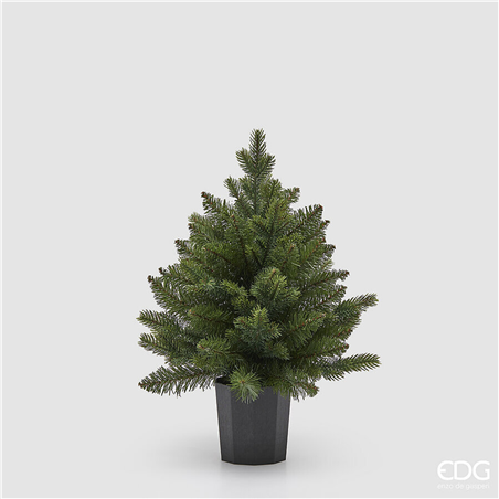 Albero Pino Argentato Con Vaso H45cm