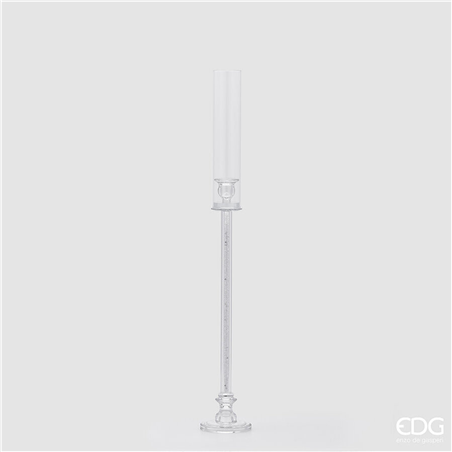 Portacandela Crystal Cilindro H79cm D10cm Trasparente