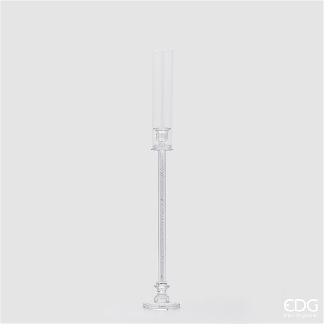 Portacandela Crystal Cilindro H79cm D10cm Trasparente