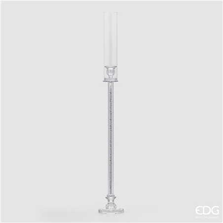 Portacandela Crystal Cilindro H89cm D10cm Trasparente