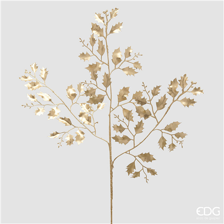 Agrifoglio Metal Con Ramo H70cm Gold