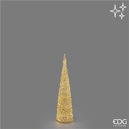 Albero Cono Curly H120cm D30cm 720led Gold Interno/esterno