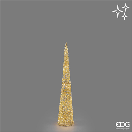 Albero Cono Curly H150cm D30cm 1440led Gold Interno/esterno