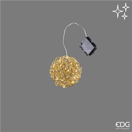 Sfera Curly D15cm 40microled A Batteria Gold Gold I-Nterno