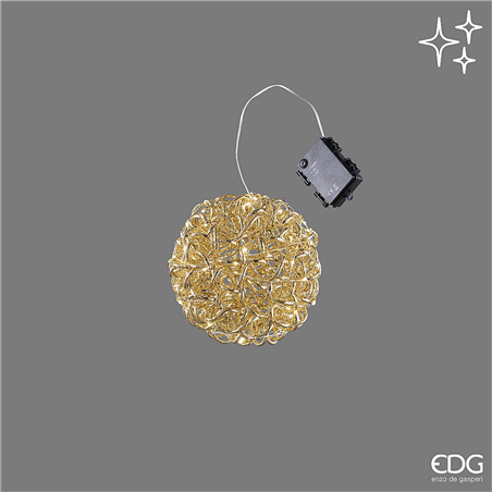 Sfera Curly D20cm 60microled A Batteria Gold Gold-Interno