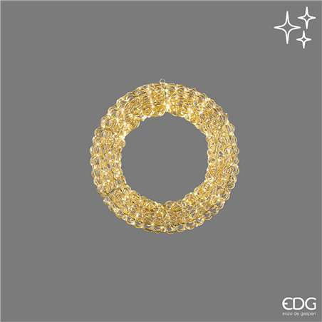 Corona Curly D50cm 500microled Gold Gold Interno/esterno