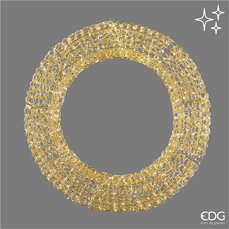 Corona Curly D90cm 1440microled Gold Gold Interno/esterno