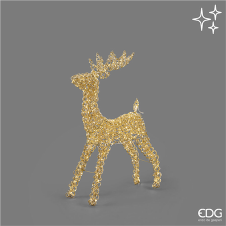 Renna Curly H90cm D53cm 600microled Gold Gold Interno/esterno