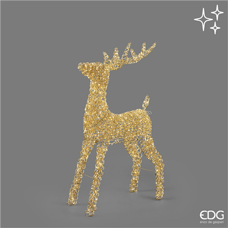 Renna Curly H110cm D53cm 720microled Gold Gold Interno/esterno