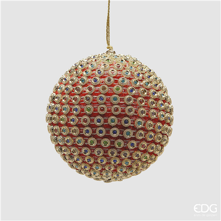 Sfera D10cm Infinity Strass Red Mix