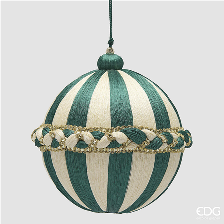 Sfera D15cm Tessuto Treccia White Green