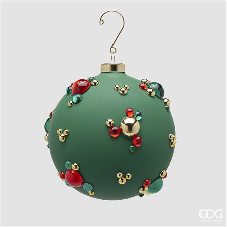 Sfera Vetro D12cm Bolle Green