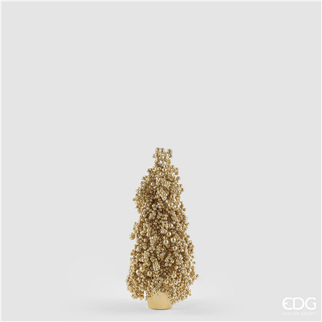 Albero Cono Vaso Con Bacche H53cm Gold