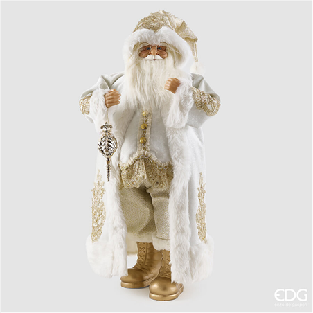 Babbo Natale Vestito White Gold H82cm