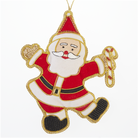 Ornamento Babbo Natale Decorato Con Candycane