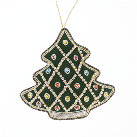 Ornamento Albero Decorato Verde Gemme