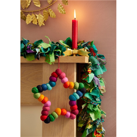 Ornamento Stella Feltro Multicolor 20cm