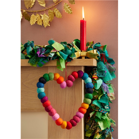 Ornamento Cuore Feltro Multicolor 20cm