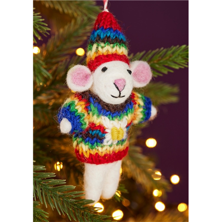 Ornamento Lana Topolino Maglione Arcobaleno