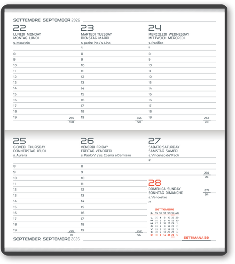 Agenda 8x15 Settimanale Wall Orizzontale — immagine 2