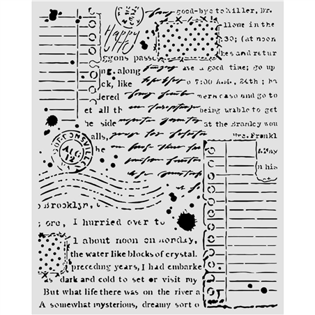 Stencil  20x25cm Spessore 0,25mm Cozy Family Lettere