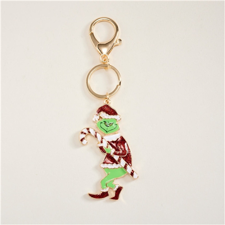 Portachiavi Grinch Con Candycane Red