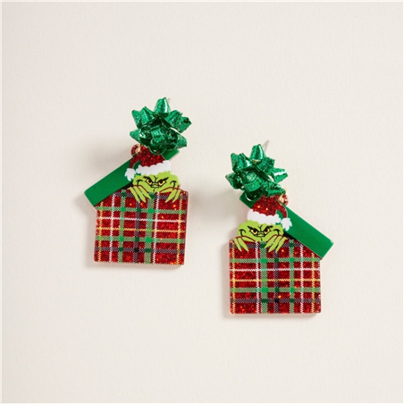 Orecchini Grinch Nel Pacco Regalo Green Red