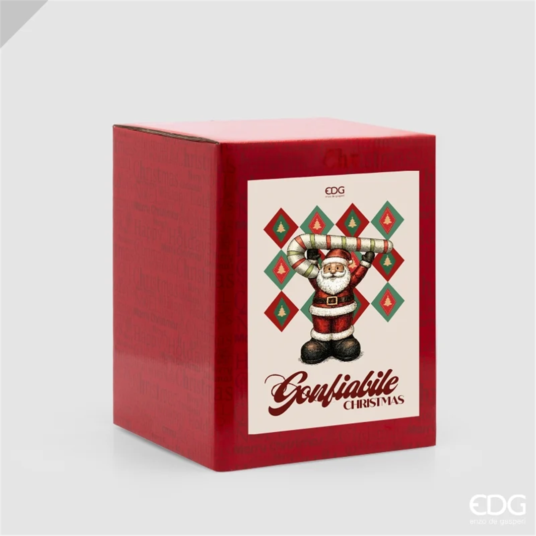 Babbo Natale Gonfiabile Esterno H250cm D190cm Babbo Natale Con Candycane E Led — immagine 4