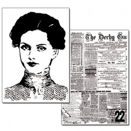 Confezione 2 Fogli Carta Transfer A4 B/n Newspaper