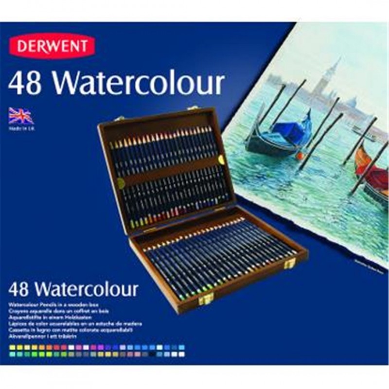 Derwent Pack 48 Wooden Watercolour Pencils 