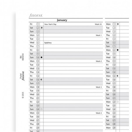 Planner Annuale Pocket Inglese Verticale Carta Bianca - Anno Successivo