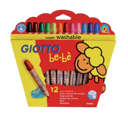 Astuccio 12 Supermatitoni C-Temperino Giotto Bebe'