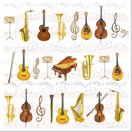 Tovagliolo 33x33 Carta Decorato  6280-Strumenti Music