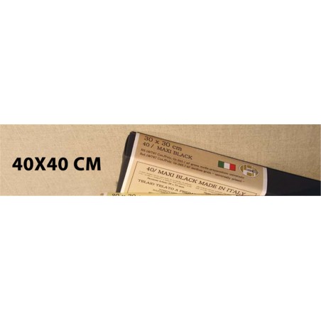 Telaio Telato Cm.40x40 Maxi Black Tela 787 Cotone/poliestere Nera Grana Media
