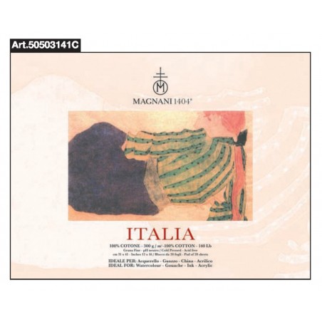 Blocco Italia 31x41cm 100% Cotone Grana Fina 300gr/mq 20 Fogli