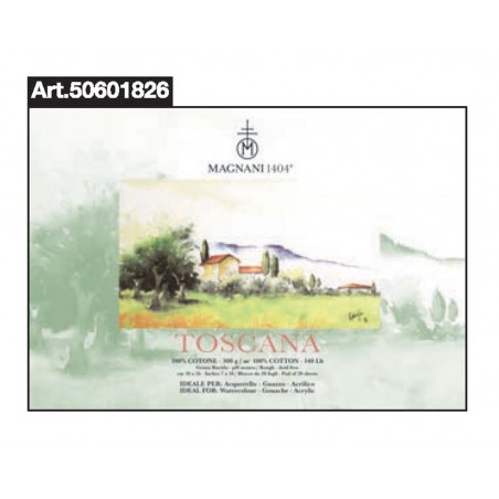 Blocco Toscana 18x26cm 100% Cotone Grana Grossa 300gr/mq 20 Fogli