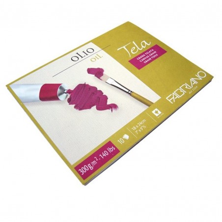 Blocco  Tela 18x24 Cm 300 Gr 10 Fogli Superficie Telata