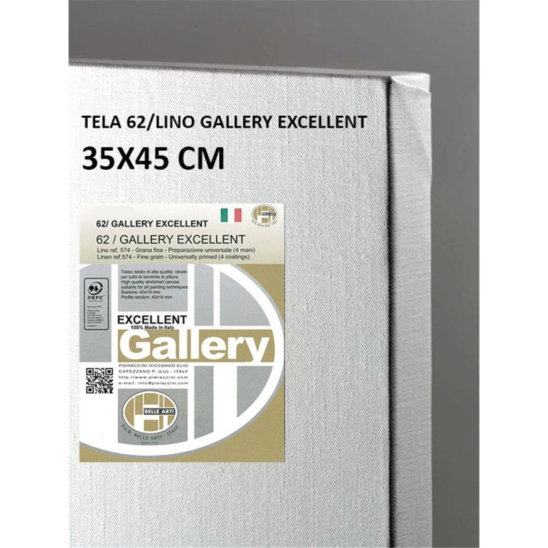 P.e.r. Belle Arti 35 X 45 Cm Canvas-62/extra-Fine Grain Linen-Cotton Canvas And Timboccata Back Graffettata-43x18mm Section