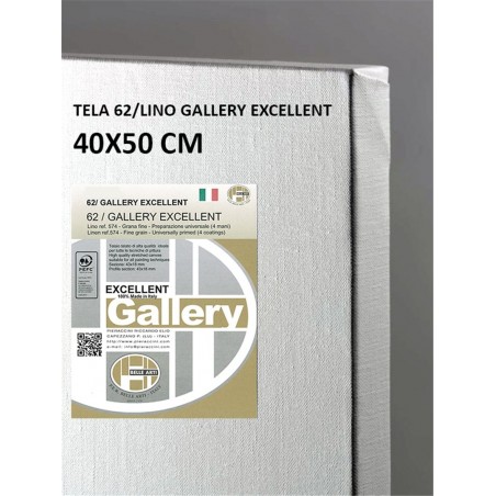Telaio Telato Cm.40x50 Gallery Excellent Tela 574 Lino Grana Extrafine