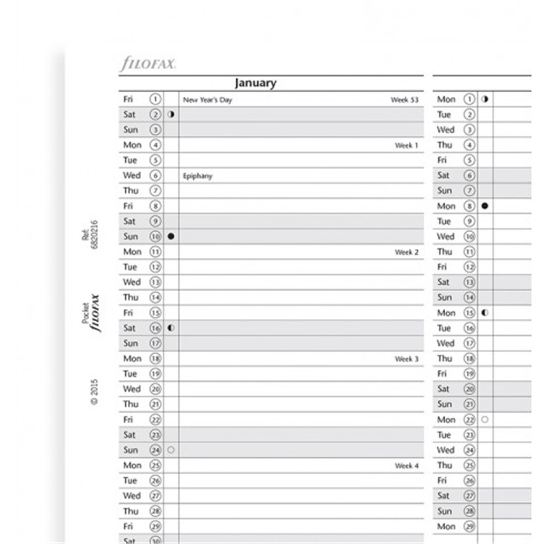 Planner Annuale Pocket Inglese Verticale Carta Bianca - Anno Successivo — immagine 2