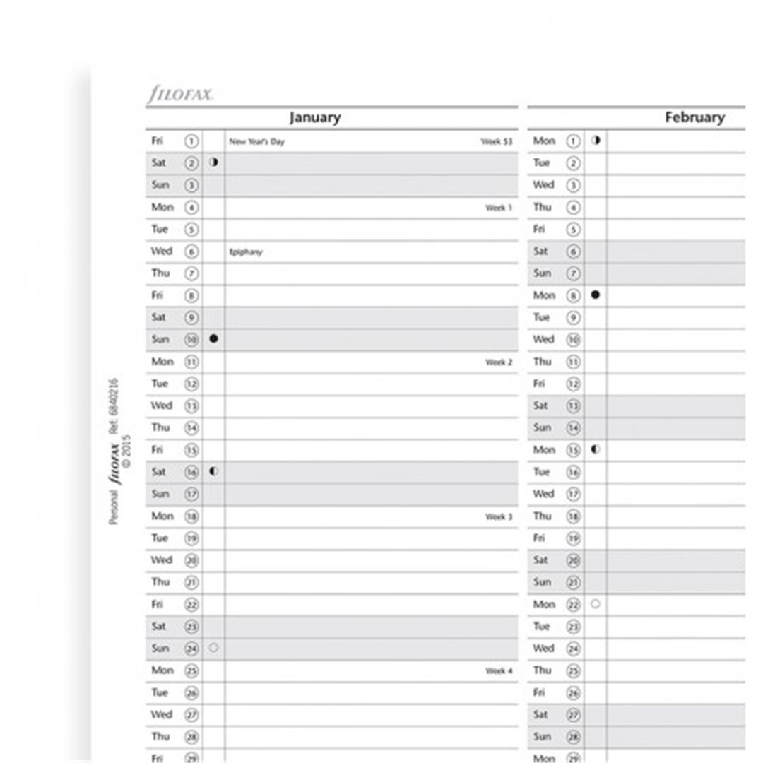 Planner Annuale Personal Inglese Verticale Carta Bianca - Anno Successivo — immagine 2