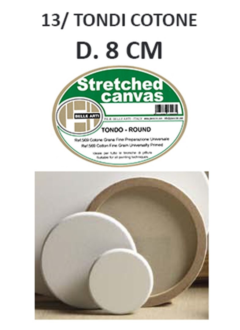 Telaio Telato Tondo D. 8 Cm Grana Fine Cotone/poliestere - Preparazione Universale — immagine 2